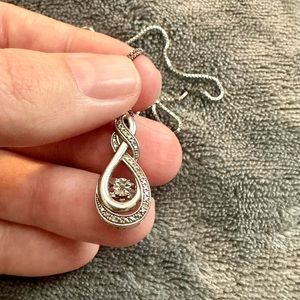 Zales sterling silver and diamond necklace